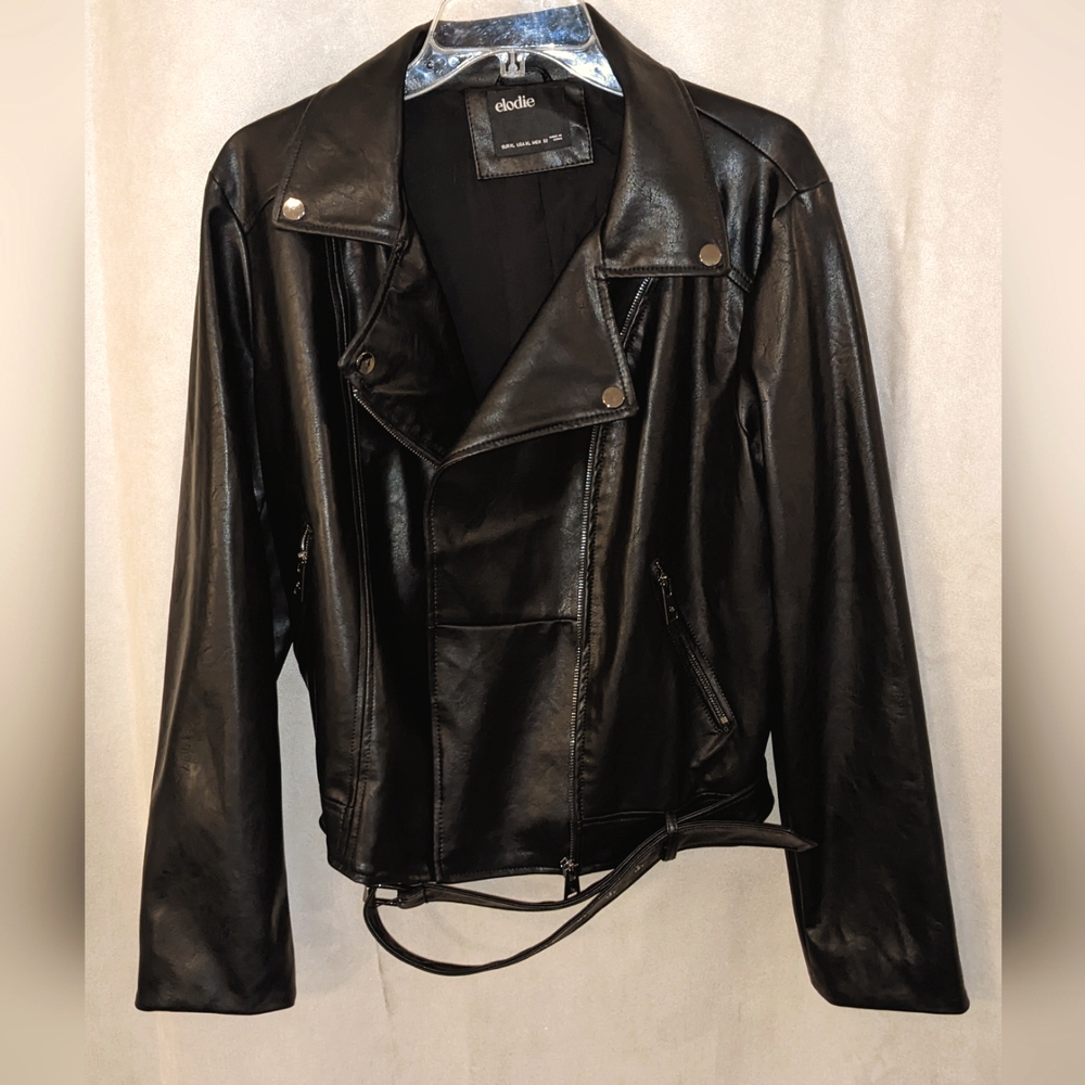 Faux black leather jacket
